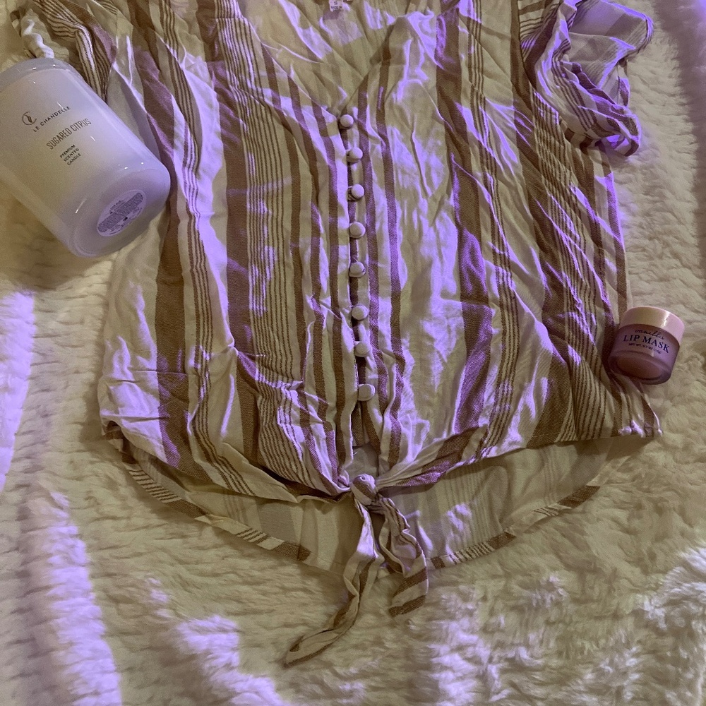 Striped button up blouse